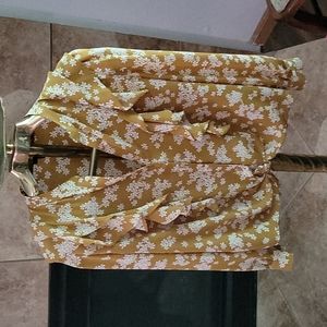 Ann Taylor yellow floral blouse size medium